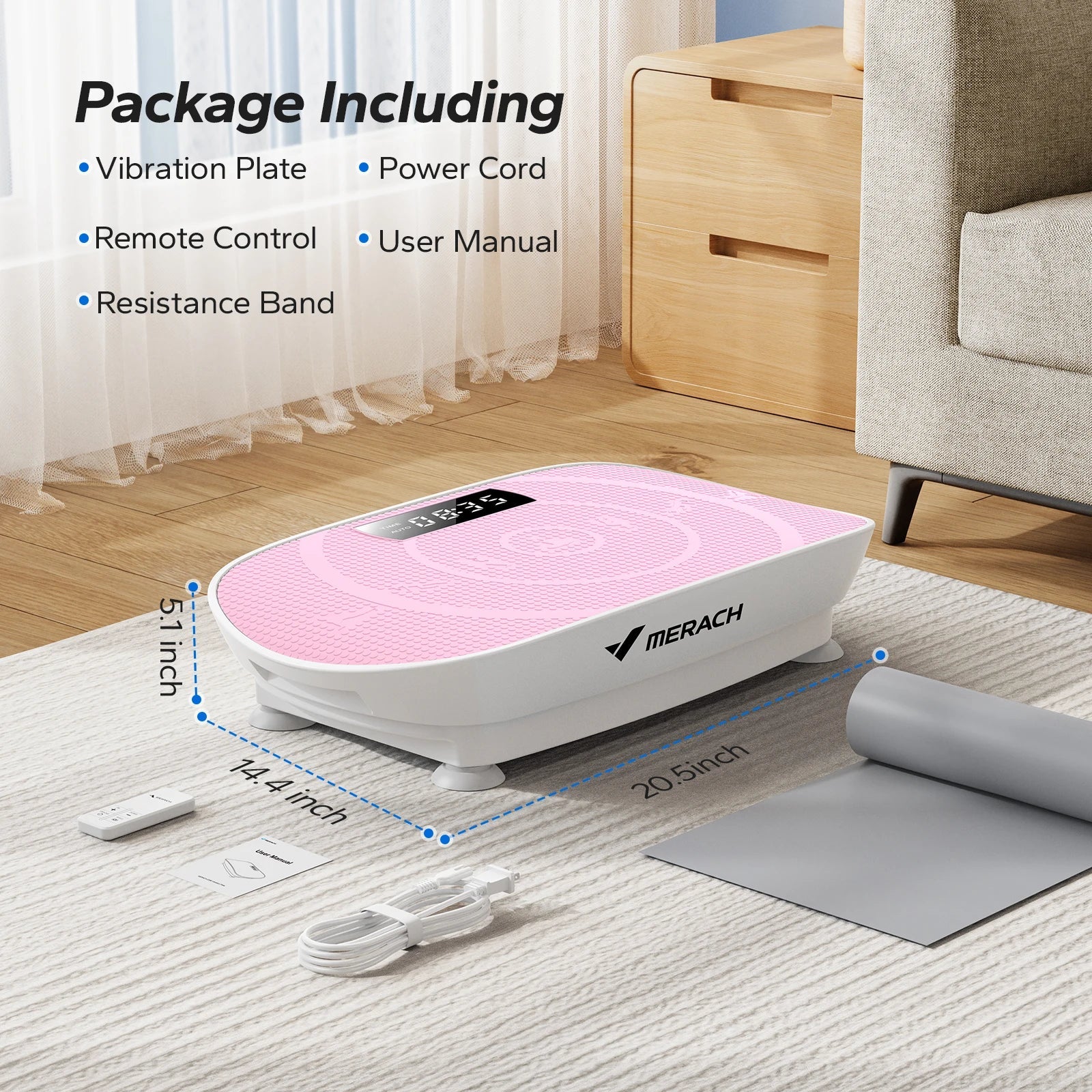 MERACH Vibration Plate CV30 Exercise Machine Whole Body Workout Power Vibrate Fitness Platform Vibration Weight Loss&Shaping